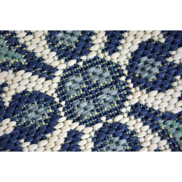 Sisaltæppe SISAL COLOR 19246/699 Blomster blå, 120x170 cm