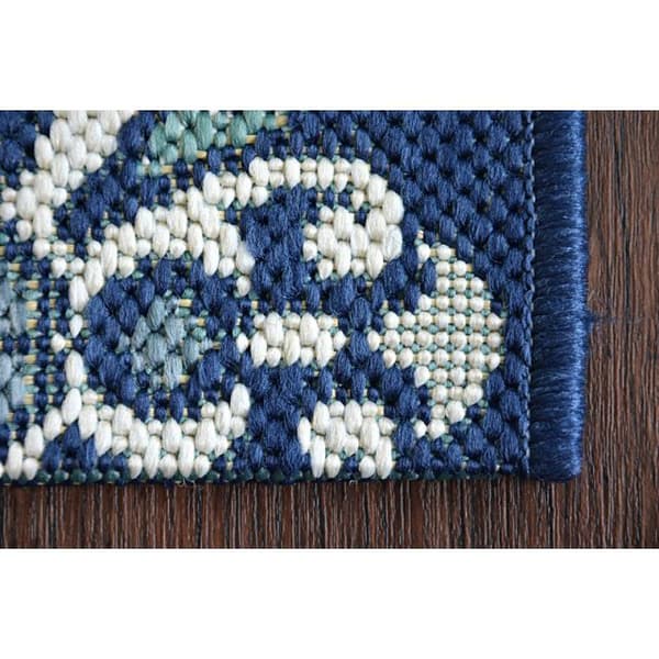 Sisaltæppe SISAL COLOR 19246/699 Blomster blå, 120x170 cm