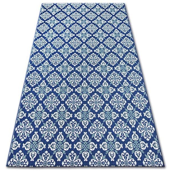 Matta COLOR 19246/699 SISAL Flowers Blå, 160x230 cm