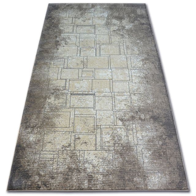 Matta ARGENT - W2601 Squares Rectangle blå / beige, 240x330 cm