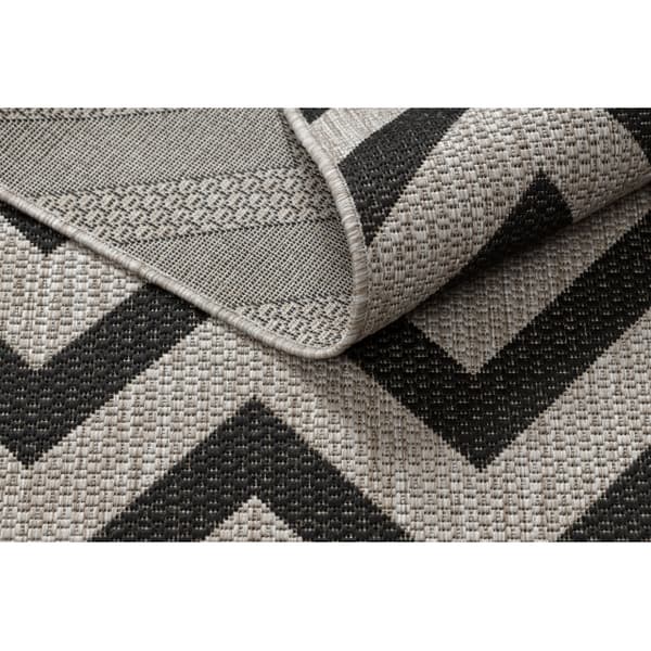 MATTA SIZAL FLOORLUX 20340 silver / svart ZIGZAG, 200x290 cm