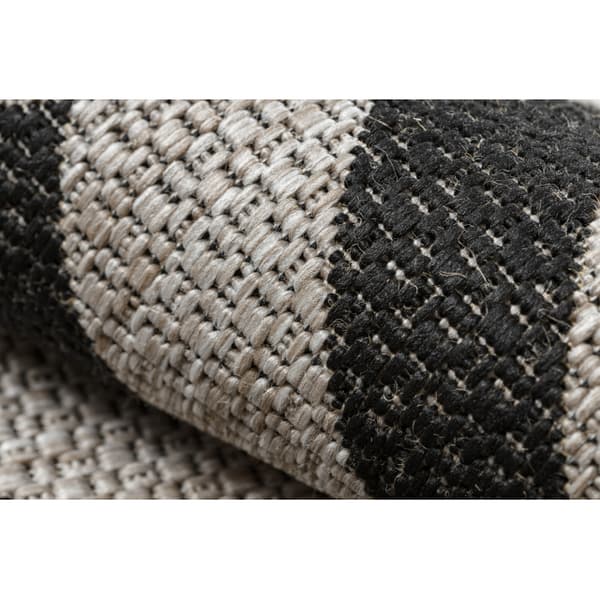 MATTA SIZAL FLOORLUX 20340 silver / svart ZIGZAG, 200x290 cm