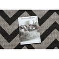 Miniatyrbild 2 av 5: MATTA SIZAL FLOORLUX 20340 silver / svart ZIGZAG, 200x290 cm