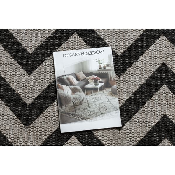 MATTA SIZAL FLOORLUX 20340 silver / svart ZIGZAG, 200x290 cm