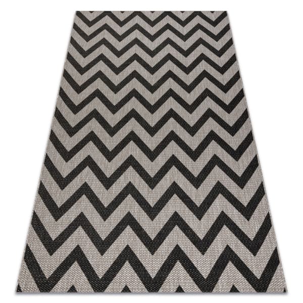 MATTA SIZAL FLOORLUX 20340 silver / svart ZIGZAG, 200x290 cm