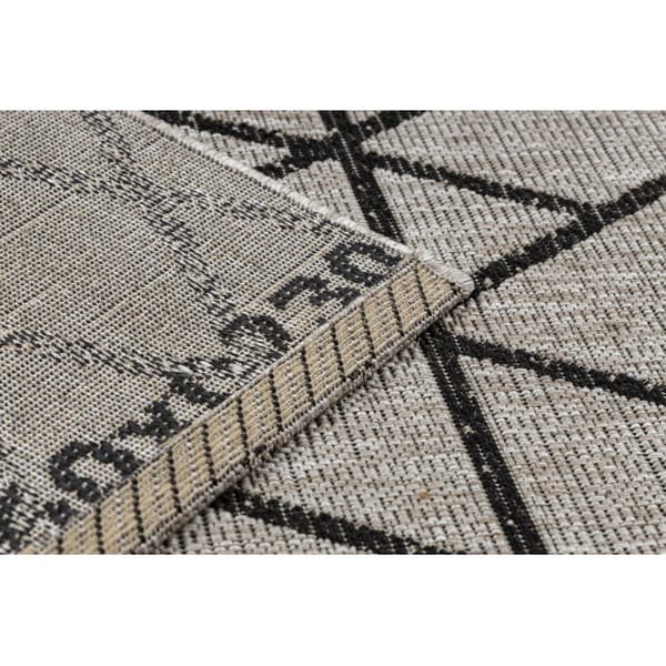 MATTA SIZAL FLOORLUX 20508 silver / svart TRIANGLER, 60x110 cm
