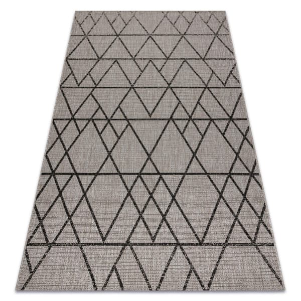 MATTA SIZAL FLOORLUX 20508 silver / svart TRIANGLER, 60x110 cm