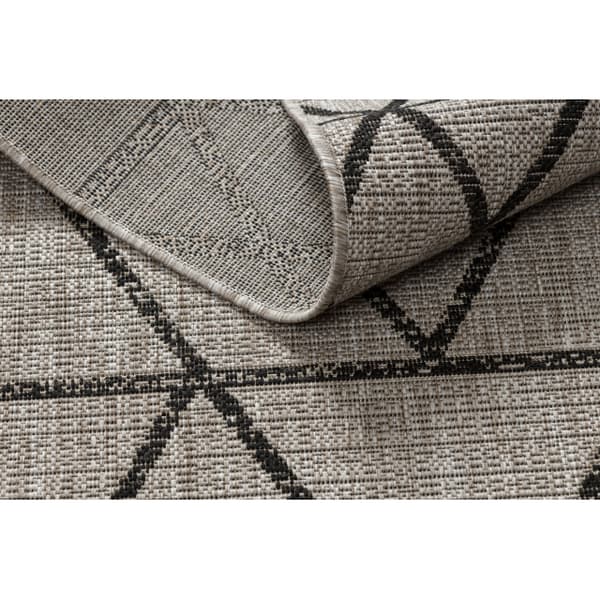 MATTA SIZAL FLOORLUX 20508 silver / svart TRIANGLER, 140x200 cm