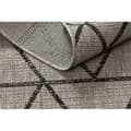 Miniatyrbild 5 av 5: MATTA SIZAL FLOORLUX 20508 silver / svart TRIANGLER, 140x200 cm