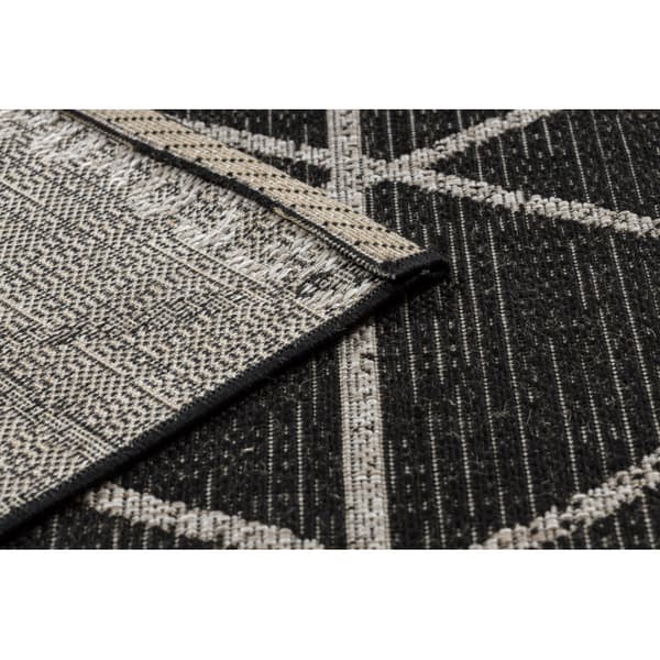 MATTA SIZAL FLOORLUX 20508 svart / silver TRIANGLER, 80x150 cm