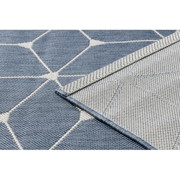 Matta FLAT 48721/591 SISAL - 3d kub blå, 140x200 cm