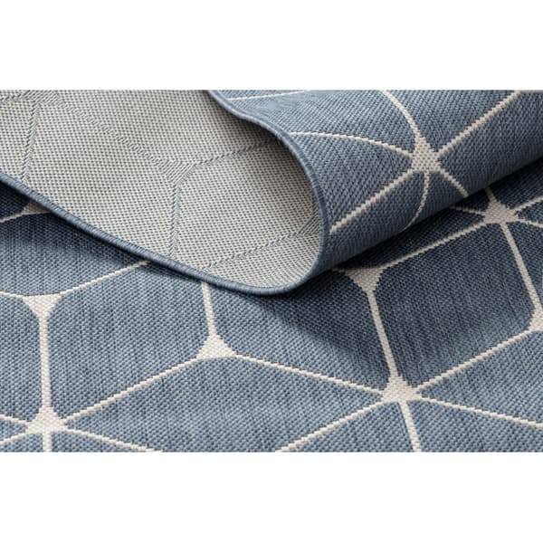 Matta FLAT 48721/591 SISAL - 3d kub blå, 140x200 cm