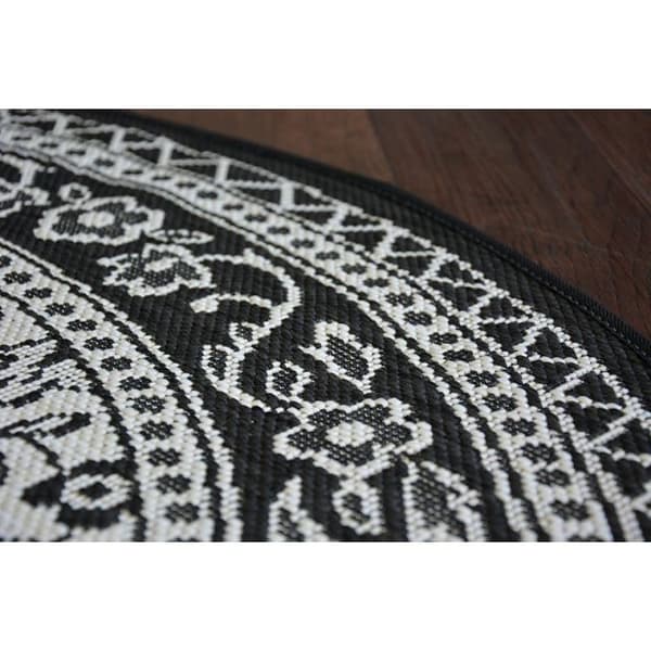Sisal-hjuletæppe SISAL FLAT 48691/690 glasmaleri, cirkel 120 cm
