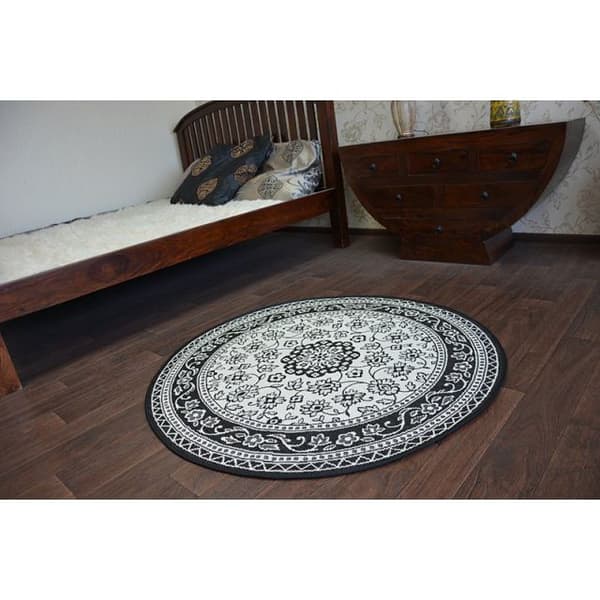 Sisal-hjuletæppe SISAL FLAT 48691/690 glasmaleri, cirkel 120 cm