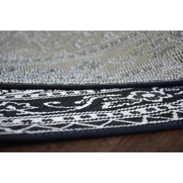 Sisal-hjuletæppe SISAL FLAT 48691/690 glasmaleri, cirkel 120 cm