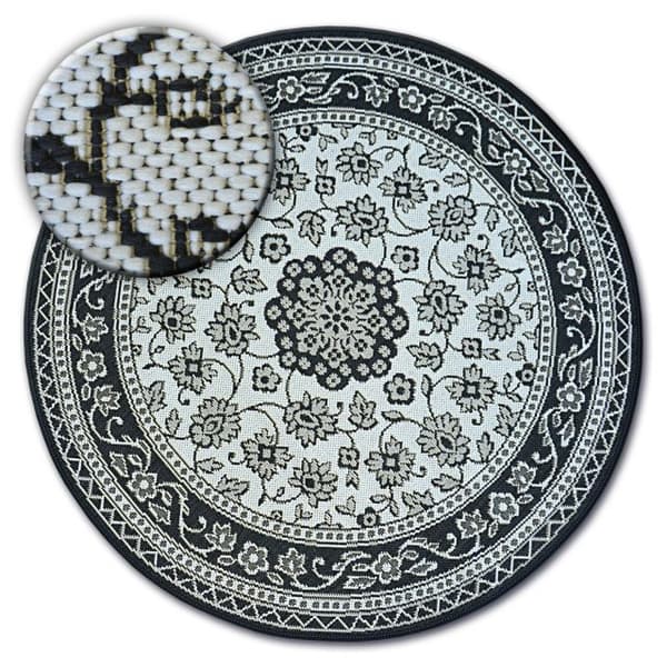 Sisal-hjuletæppe SISAL FLAT 48691/690 glasmaleri, cirkel 120 cm