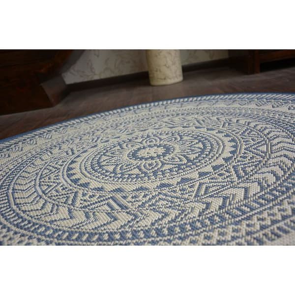 Matta runda FLAT 48695/591 SISAL - stained glass, cirkel 120 cm