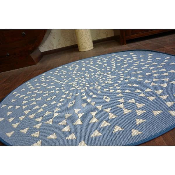 Sisal-hjuletæppe SISAL FLAT 48715/591 glasmaleri, cirkel 120 cm