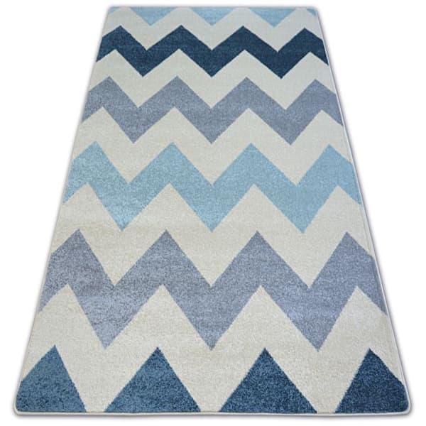 Matta NORDIC ZIGZAG blå FA66, 280x370 cm