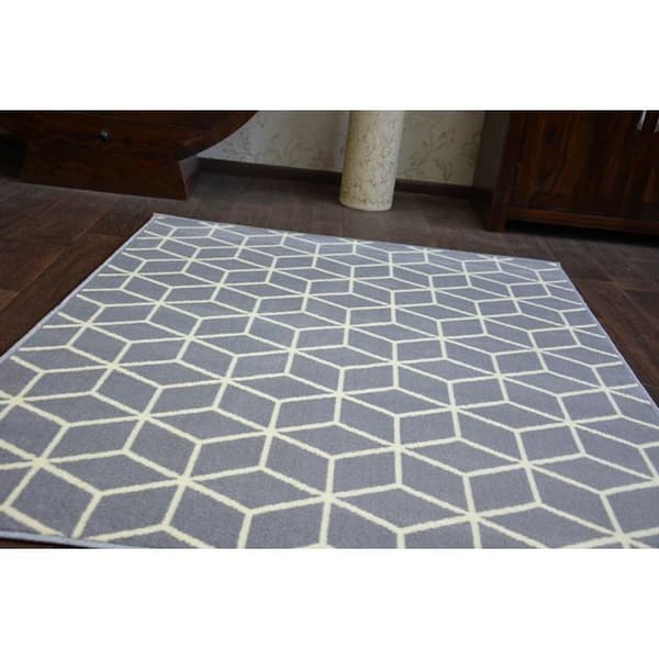 Tæppe BCF BASE CUBE 3956 FIRKANTER grå, 185x270 cm