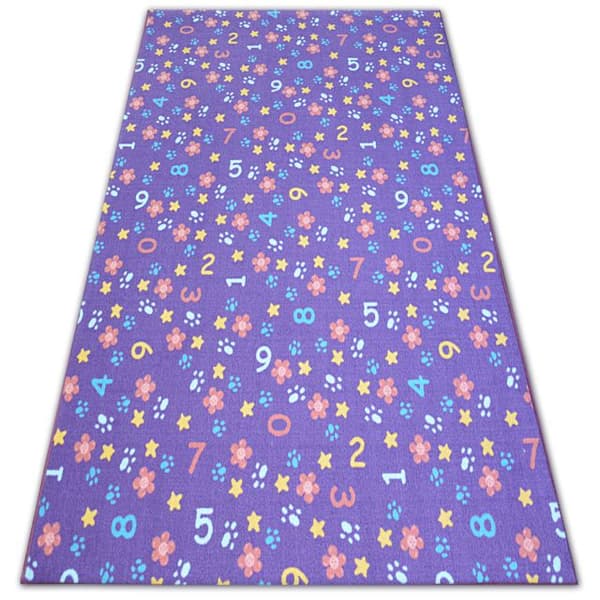 Matto lapsille Numerot violetti numerot, aakkoset, kirjaimet, 400x500 cm