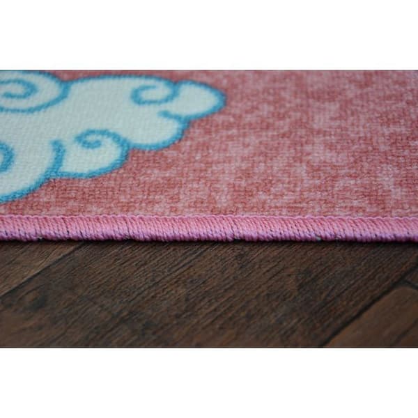 Inbyggd matta för barn UNICORN rosa, 300x300 cm