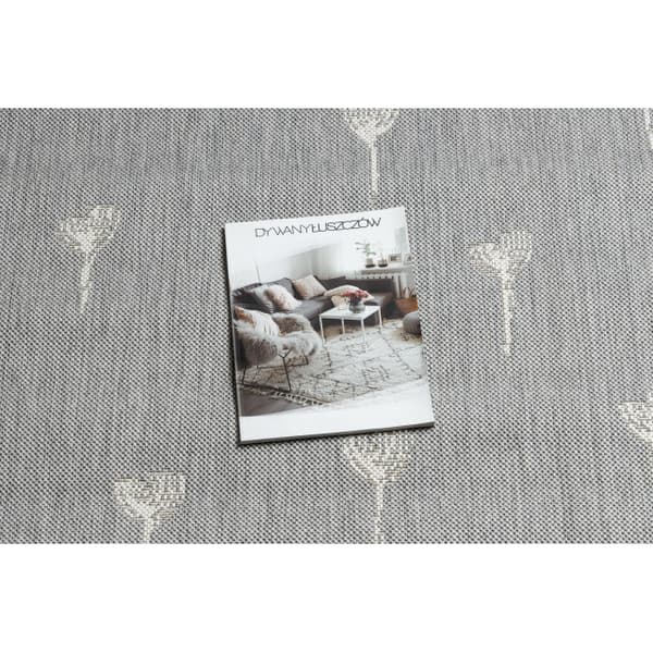 Sisaltæppe SISAL FLAT 48779/637 Blomster grå fløde , 120x170 cm