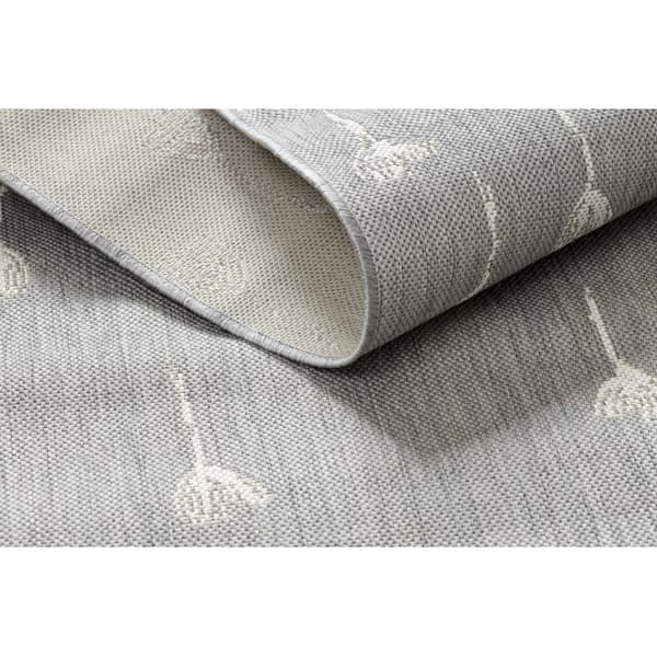 Sisaltæppe SISAL FLAT 48779/637 Blomster grå fløde , 120x170 cm