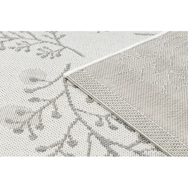 Sisaltæppe SISAL FLAT 48774/367 Blade Fugle fløde grå, 140x200 cm