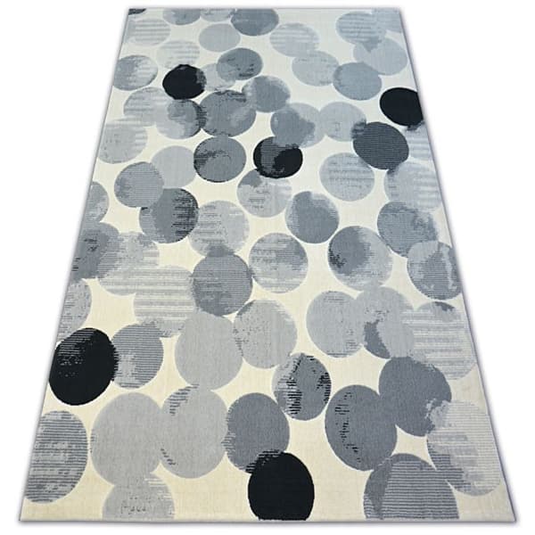Matta SCANDI 18461/752 - CIRKEL CIRKELS grädde grå svart, 160x230 cm