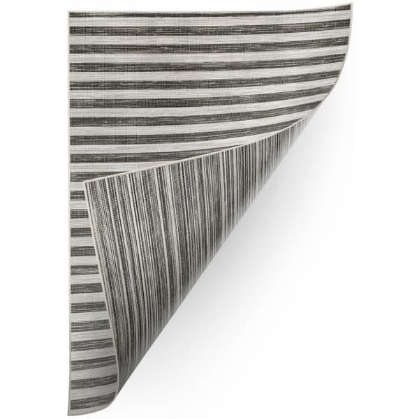 Sisaltæppe dobbeltsidet SISAL DOUBLE 29203/092 Strimler grå/sort, 160x230 cm