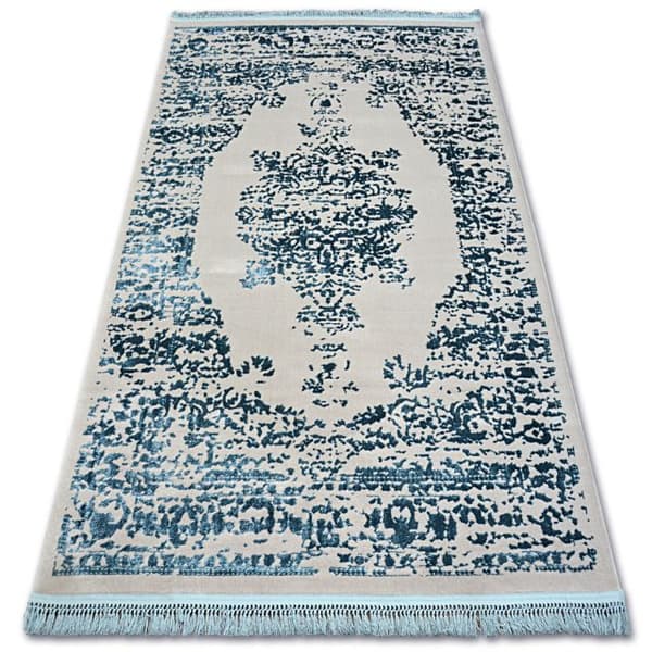 Matta ACRYLIC MANYAS 192AA Grey/Blå fringe, 160x230 cm