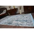 Miniatyrbild 5 av 5: Matta ACRYLIC MANYAS 195AA Grey/Blå fringe, 80x150 cm