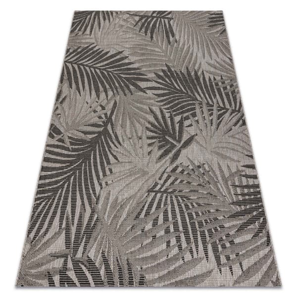 MATTA SIZAL FLOORLUX 20504 LÖV silver / svart JUNGLE, 160x230 cm