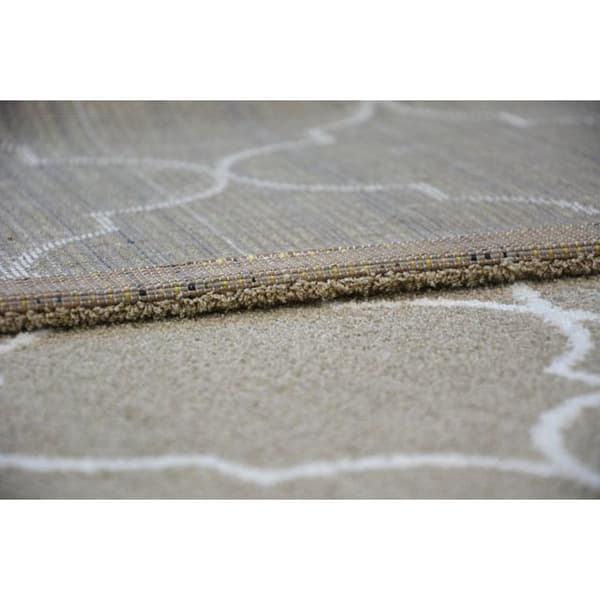 Tæppe SENSE Micro 81220 MAROKKANSK KLØVER beige/hvid TRELLIS, 80x150 cm