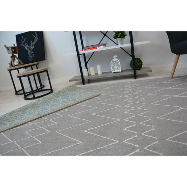Matta SENSE Micro 81249 ZIGZAG ETHNO silver/vit, 80x150 cm