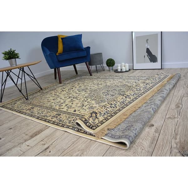 Tæppe WINDSOR 22915 roset jacquard elfenben/blå, 120x170 cm