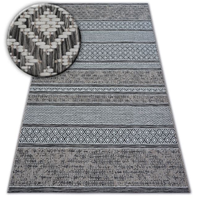 Matta SISAL LOFT 21118 BOHO ivory/silver/grå, 60x110 cm