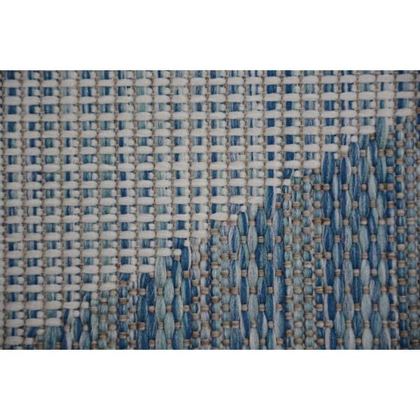 Matta SISAL LOFT 21132 TRIANGLER ivory/silver/blå, 80x150 cm