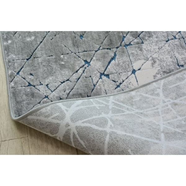 Matta ACRYLIC YAZZ 6076 CRACKED CONCRETE blå / grå, 200x290 cm