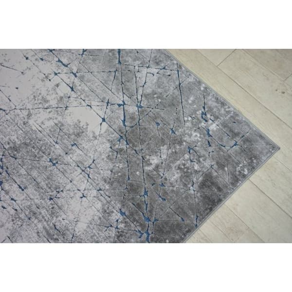 Matta ACRYLIC YAZZ 6076 CRACKED CONCRETE blå / grå, 200x290 cm