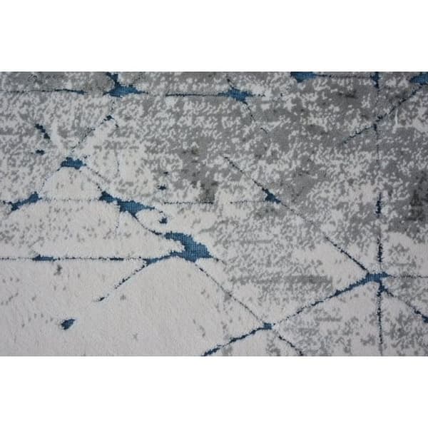 Matta ACRYLIC YAZZ 6076 CRACKED CONCRETE blå / grå, 200x290 cm