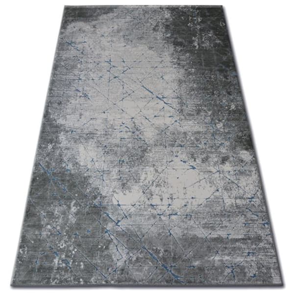 Matta ACRYLIC YAZZ 6076 CRACKED CONCRETE blå / grå, 200x290 cm