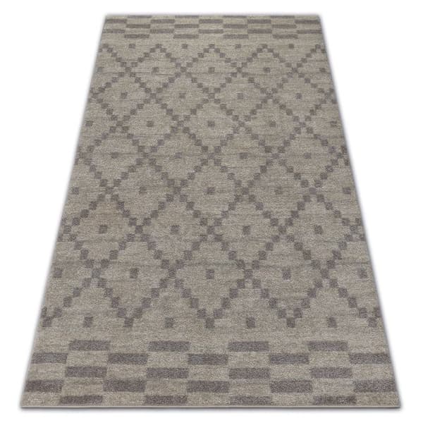 Matta SOFT 8047 DIAMOND PATTERN grädde / ljus brun, 140x190 cm