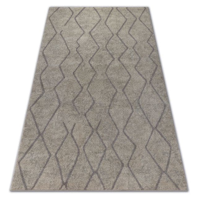 Matta SOFT 8050 ZIGZAG BOHO grädde / ljus brun, 140x190 cm
