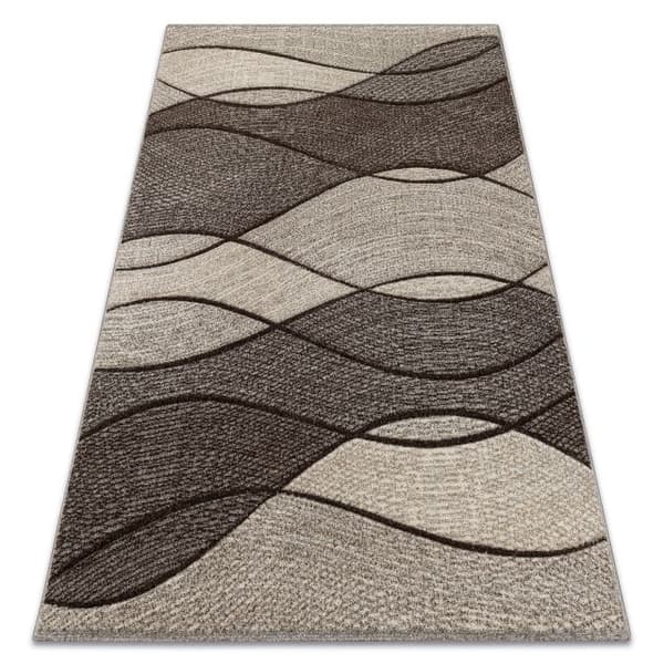 Matta FEEL 5675/15011 WAVES brun / beige / grädde, 80x150 cm