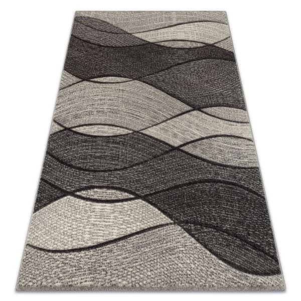 Matta FEEL 5675/16811 WAVES grå / antracit / grädde, 80x150 cm