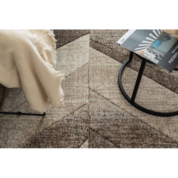 Matta FEEL 5673/15055 HERRINGBONE beige / brun / grädde, 120x170 cm