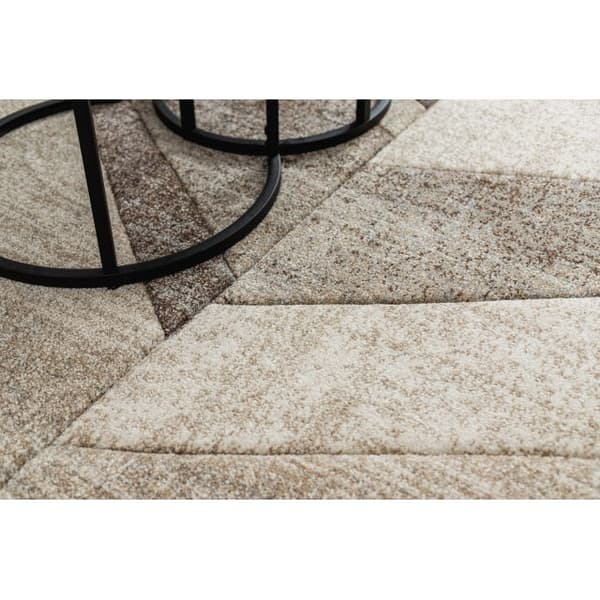 Matta FEEL 5673/15055 HERRINGBONE beige / brun / grädde, 120x170 cm