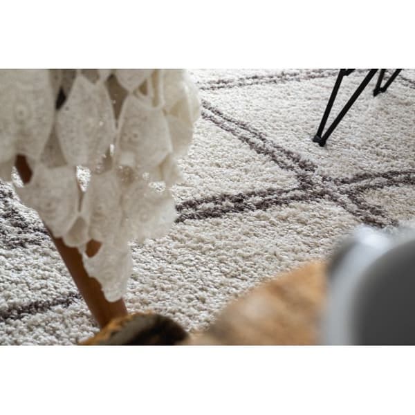 Tæppe BERBER ASILA B5970 fløde / brun kvaster berberi Marokkansk shaggy, 80x150 cm